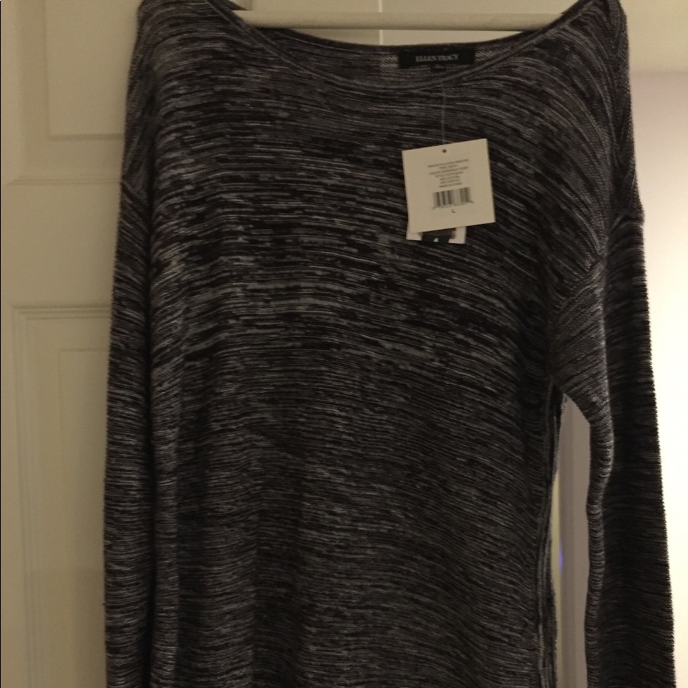 Ellen Tracy Bordeaux &Ivory Pullover Sweater NWT